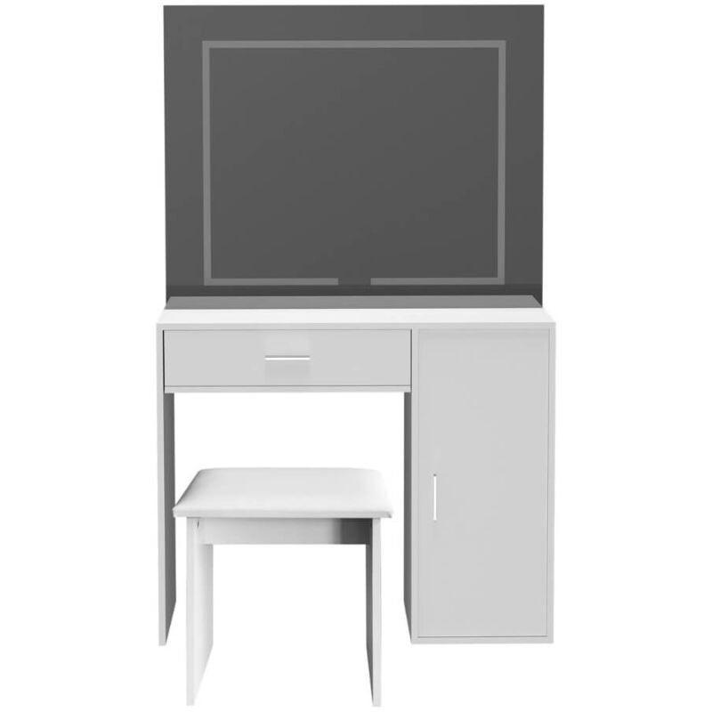 Home Deluxe - Coiffeuse avec miroir et éclairage led imani