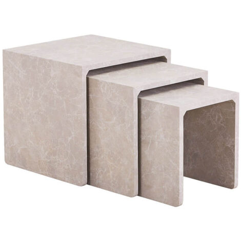 HOME DELUXE Couchtisch Beistelltisch 3er Set IRIMASofatisch, Wohnzimmertisch, Satztisch Couchtisch Marmor Marmor Tisch