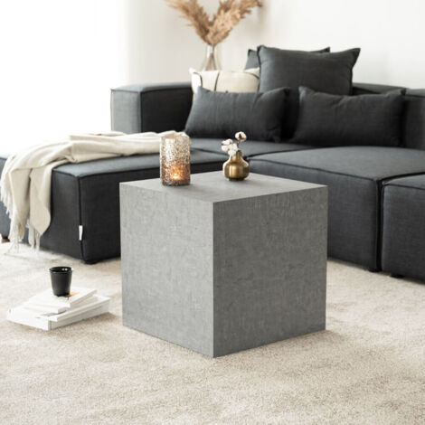 HOME DELUXE - Couchtisch Marmor AMIRI M Farbe: Grau, Größe: 50 x 50 x 50 cm Couchtisch Marmor Marmor Tisch