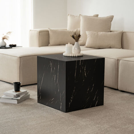 HOME DELUXE - Couchtisch Marmor AMIRI M  Farbe: Schwarz, Größe: 50 x 50 x 50 cm  Couchtisch Marmor Marmor Tisch