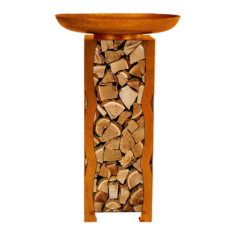 Home Deluxe - Bac à feu et réserve de bois frank - Made in Germany