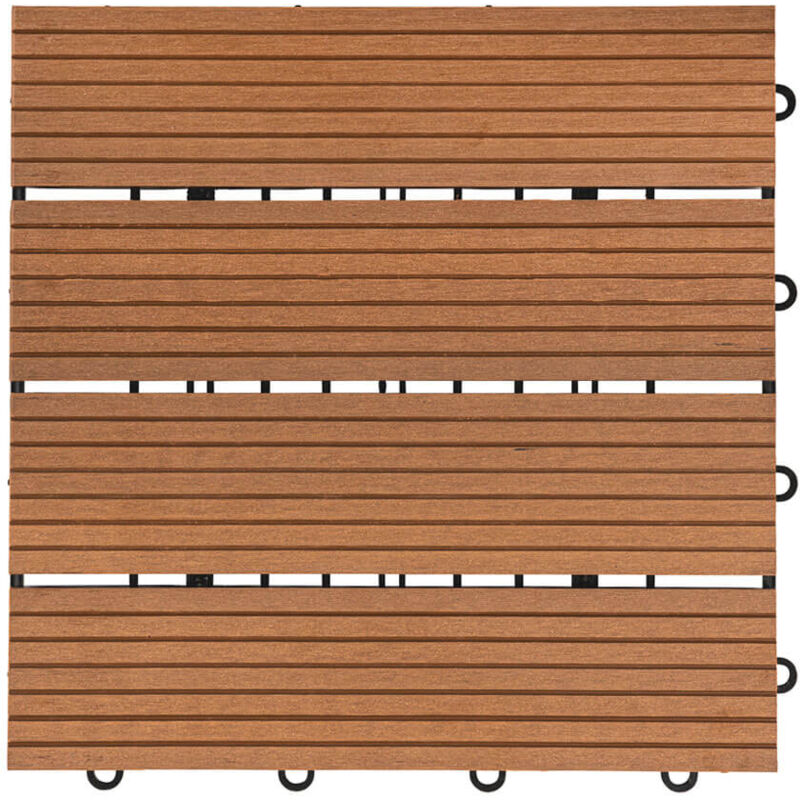 HOME DELUXE - WPC Carreaux de bois BAVARO Couleur : Marron clair, Quantité : 1 m²