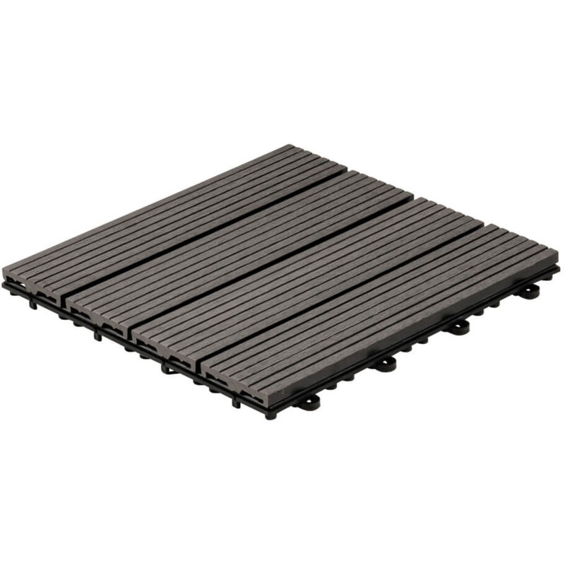 Home Deluxe - wpc Dalles en bois bavaro Couleur : Anthracite, Quantité : 1 m²