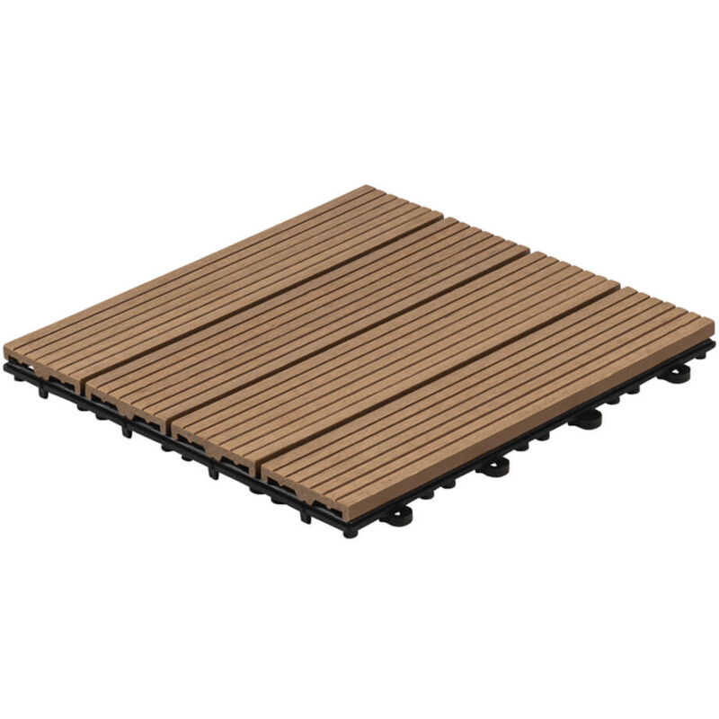 Home Deluxe - wpc Carreaux de bois bavaro Couleur : Teak, Quantité : 1 m²