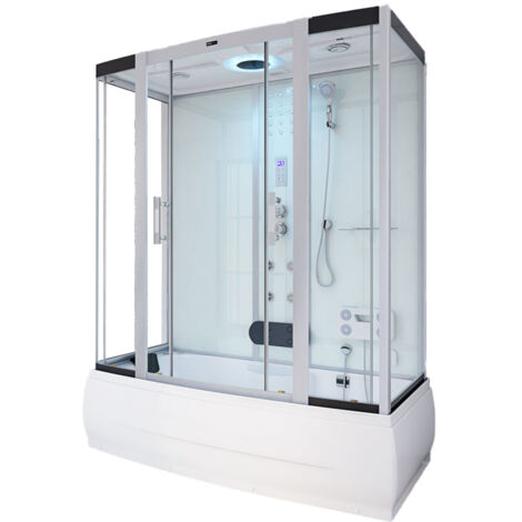 HOME DELUXE - Dampfdusche DIAMOND BIG - Weiß, Maße: 190 x 100 x 220 cm - inkl. Radio, Regendusche und komplettem Zubehör I Dampfsauna, Badewanne, Whirlpool, Dusche  Dampfdusche Duschkabine Duschtempel