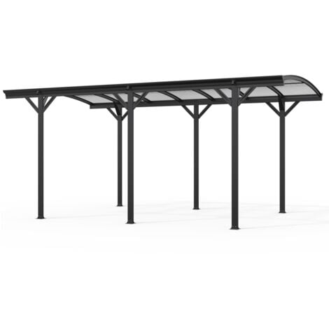 HOME DELUXE - Design Carport - FALO, Anthrazit - Maße: 505 x 300 x 226 / 240 cm - inkl. Montagematerial I Autoüberdachung Garage Unterstand Garage Einzelcarport Unterstand Aluminium