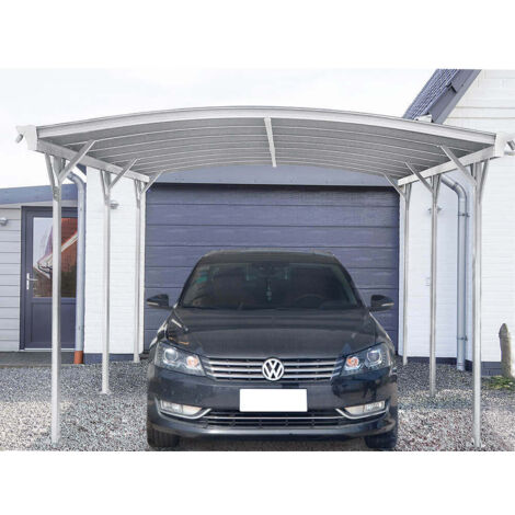 HOME DELUXE - Design Carport - FALO, Weiß - Maße: 505 x 300 x 226 / 240 cm - inkl. Montagematerial I Autoüberdachung Garage Unterstand  Garage Einzelcarport Unterstand Aluminium