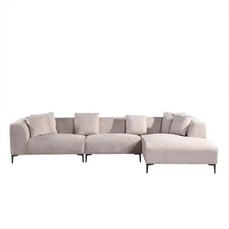 HOME DELUXE - Divano angolare TORINO - 344 x 178 cm beige  Display laterale: destra