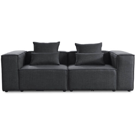 HOME DELUXE - Divano modulare VERONA  Colore: Antracite, Versione: S