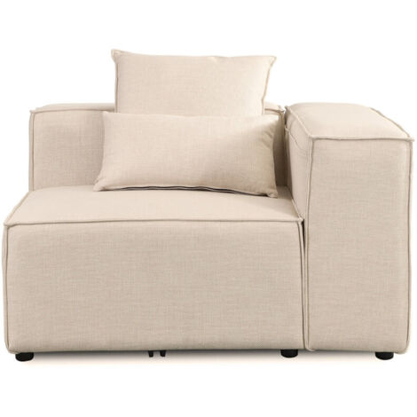HOME DELUXE - Divano modulare VERONA  Colore: Beige, Versione: Divano ad angolo destro