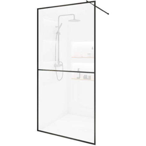 HOME DELUXE - Duschabtrennung - BAKI - Breite: 100 cm, Schwarzer Rahmen, Klarglas, 2 Raster Optik - 10 mm ESG - Sicherheitsglas I Walk in Dusche, Duschwand, Duschtür  Duschabtrennung Duschtrennung Dus
