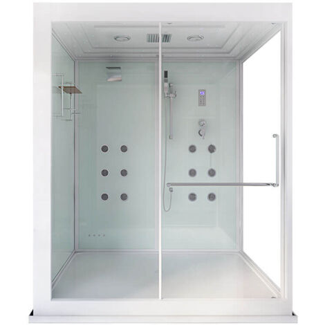 HOME DELUXE - Duschkabine - DESIGN XL - Maße: 180 x 130 x 220 cm - inkl. Dampfdusche I Dampfdusche Komplettdusche Duschkabine  Dusche Dampfdusche Duschkabine Fertigdusche