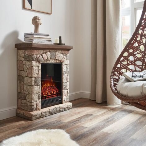 HOME DELUXE - Elektrokamin CALOR - MGO-Kunststein - 76,5 x 90,5 x 31,0 cm - 2 Heizstufen - Flammeneffekt separat schaltbar - inklusive Fernbedienung  Kaminoptik Flammeneffekt Heizung Überhitzungsschut