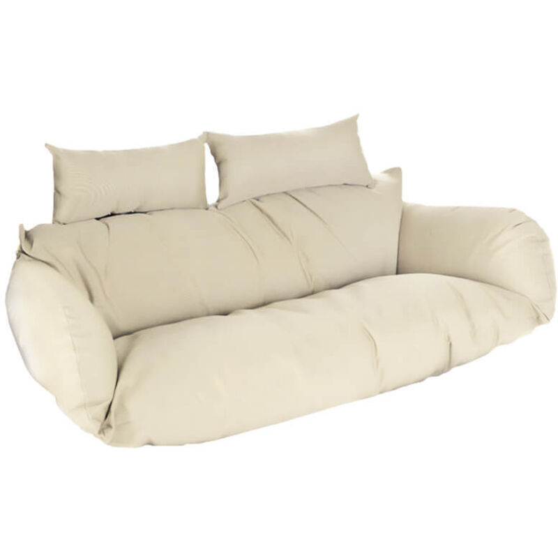 HOME DELUXE Polyrattan Hängesessel Kissen TWIN - Creme