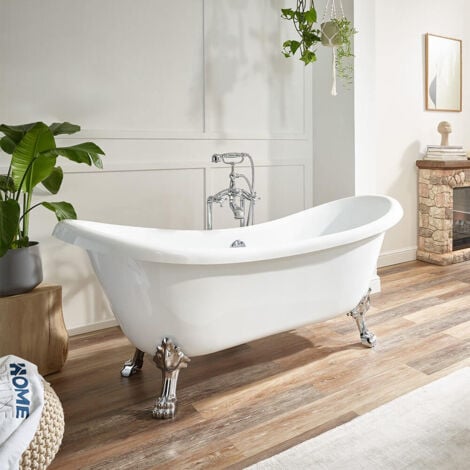 HOME DELUXE - Freistehende Badewanne FAMA - 176 x 74 cm  Badewanne Acrylwanne Wannen Duschen