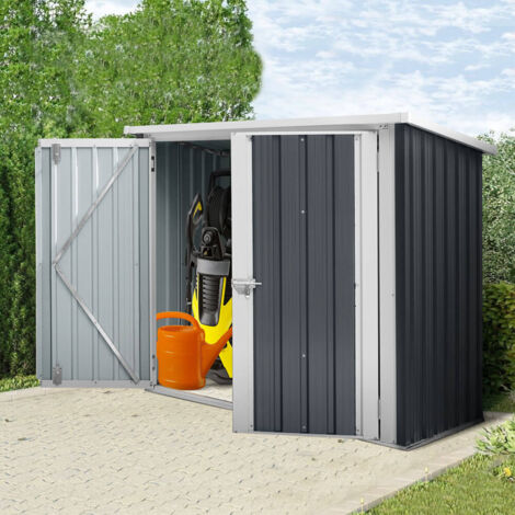 HOME DELUXE - Geräteschuppen BOHIO - Größe: XXS - Maße 147 x 86 x 134 cm, Raumfläche 1 m², inkl. Fundament I Gerätehaus Gartenschuppen Gartenschrank Gerätehaus Metall Gartenhaus Metallschuppen