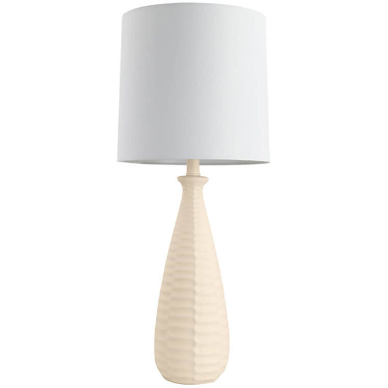 Grande lampe de table avec abat-jour en tissu melva - Crème - Home Deluxe