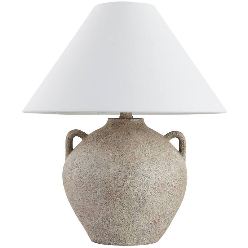 Home Deluxe - Grande lampe de table en aspect pierre rita - Blanc
