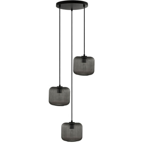 HOME DELUXE Hängeleuchte aus Glas LILY - Rauchgrau  Pendelleuchte Hängelampe Deckenpendel  Hängeleuchte, Pendelleuchte, Design Hängeleuchte