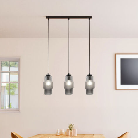 HOME DELUXE Hängeleuchte aus Glas YUKI - Rauchgrau  Pendelleuchte, Design Hängeleuchte, moderne Pendellampe