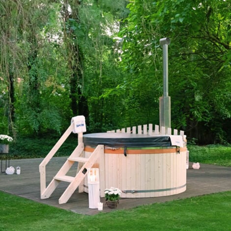 HOME DELUXE - Hot Tub mit Ofen SKANDI  Größe: M  Whirlpool Outdoor Saunaofen Holz