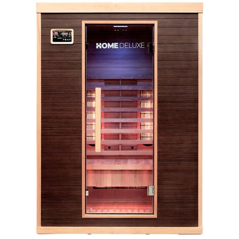 Home Deluxe – Infrarotkabine – Moreno - M – Vollspektrumstrahler – Holz: Hemlocktanne - Maße: 135 x 105 x 190 cm I Infrarotsauna für 2 Personen, Infrarot