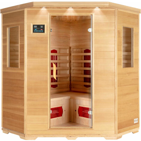 HOME DELUXE – Infrarotkabine REDSUN Variantenauswahl – Holz: Hemlocktanne I Infrarotsauna, Sauna, Wärmekabine, Infrarot (Redsun XXL - 150 x 150 x 190 cm)