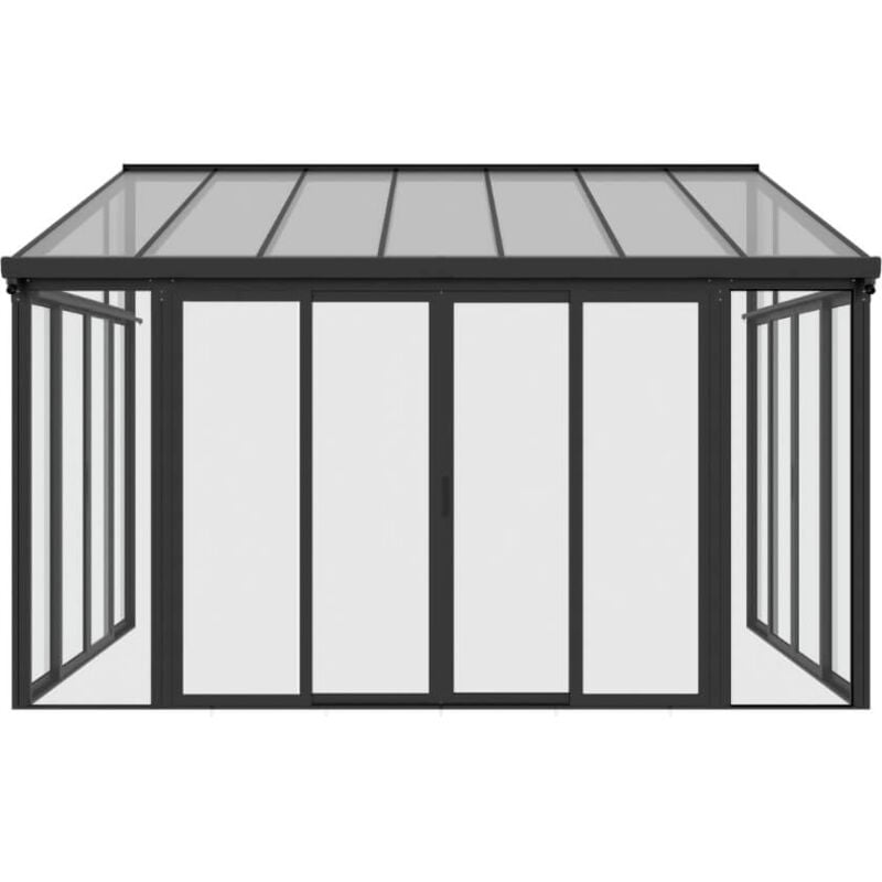 Home Deluxe - Jardin d'hiver avec portes coulissantes amaris - 428 x 300 cm Anthracite