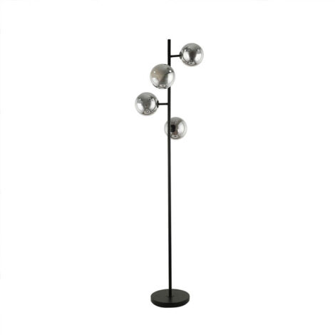 HOME DELUXE Lampadaire en verre VIOLA - Gris fumée