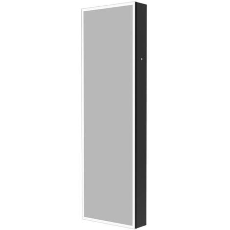 HOME DELUXE LED-Spiegelschrank OSMO Schwarz - 50 x 160 cm LED Spiegelschrank mit Steckdose, Beleuchteter Kosmetikspiegelschrank, Dimmbarer LED Badezimmerspiegelschrank