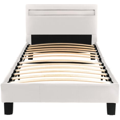 HOME DELUXE - Letto a LED ASTRO Colore: Bianco, Dimensioni: 90 x 200 cm