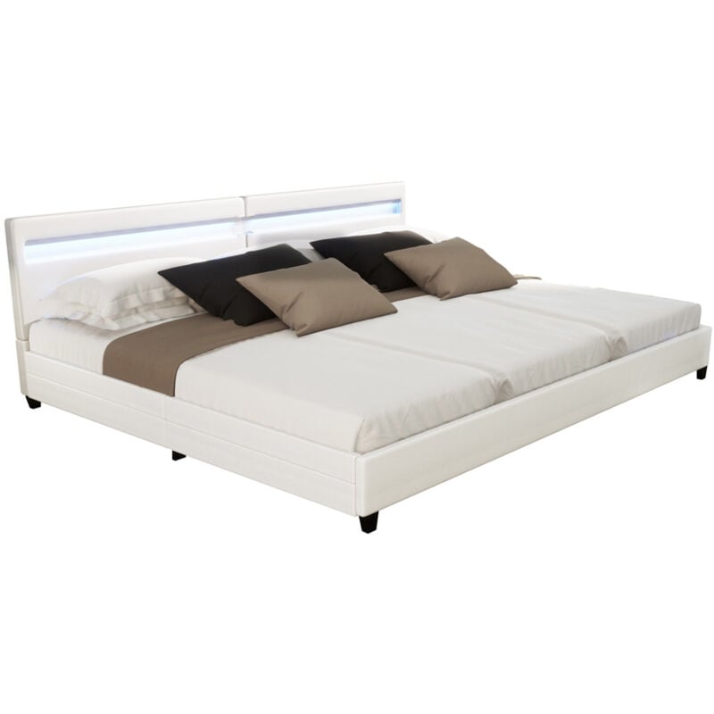 HOME DELUXE - Lit familial avec tiroirs NUBE Couleur : blanc, Finition : avec matelas