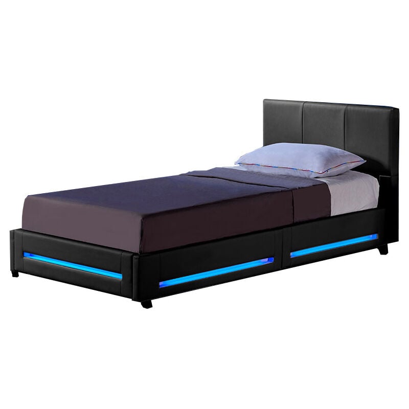 Lit led asteroid Couleur : gris foncé, Dimension : 90 x 200 cm - Home Deluxe