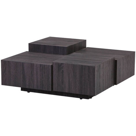 Home Deluxe - Mesa de centro con efecto flotante NAYELI - 96 x 96 cm Color: Marrón oscuro