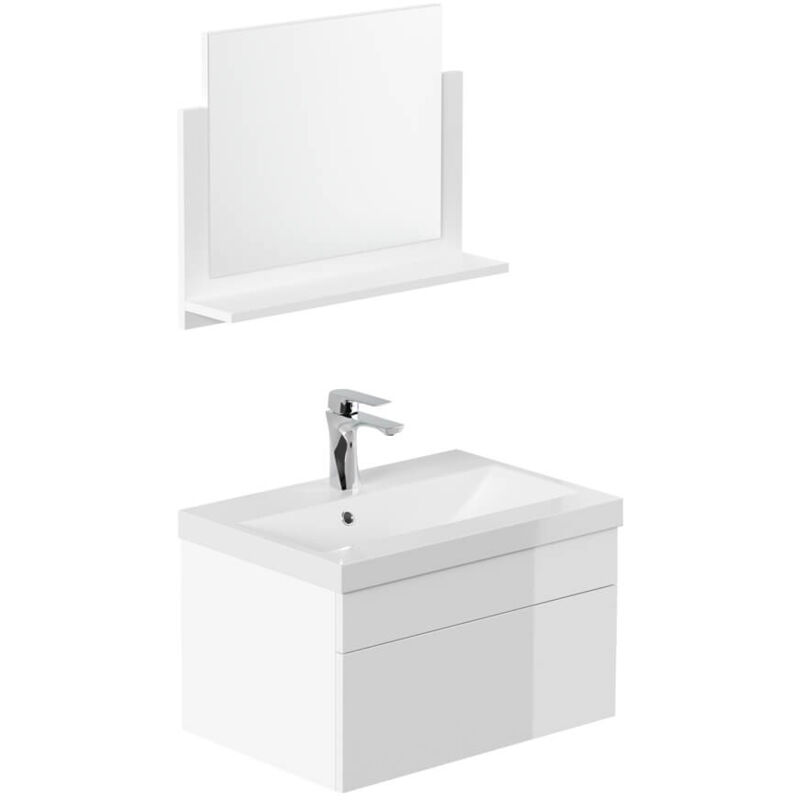 Ensemble complet de meubles de salle de bains wangerooge Made in Germany Couleur : Blanc, Taille : m - Home Deluxe