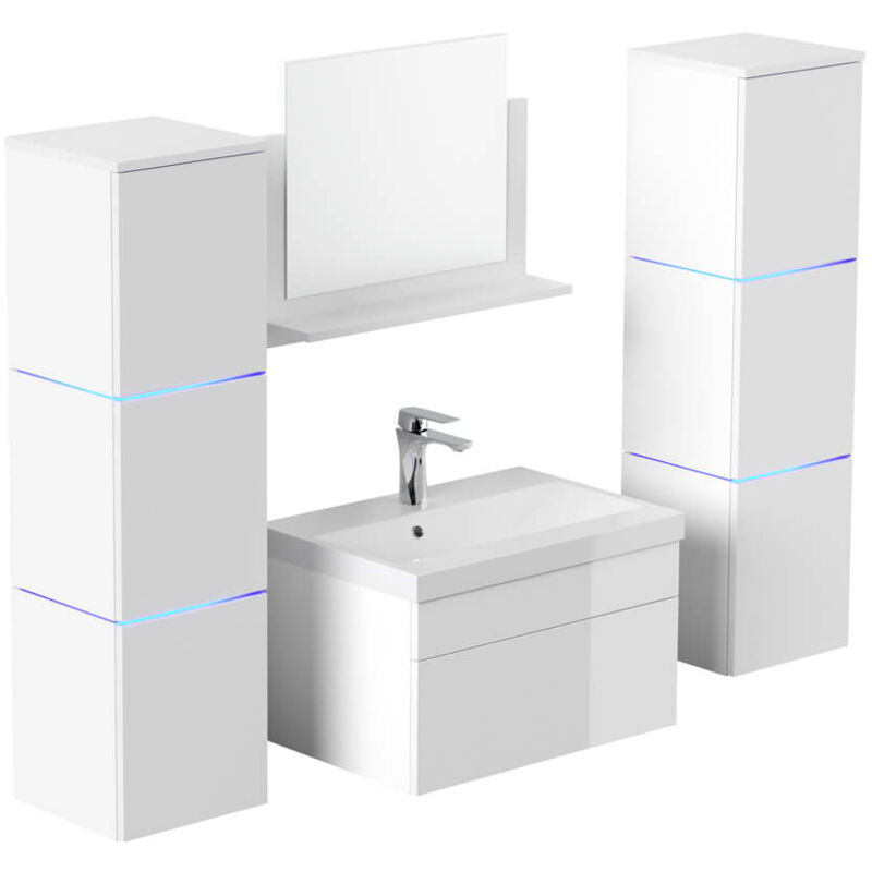 Ensemble complet de meubles de salle de bains wangerooge Made in Germany Couleur : Blanc, Taille : xl - Home Deluxe