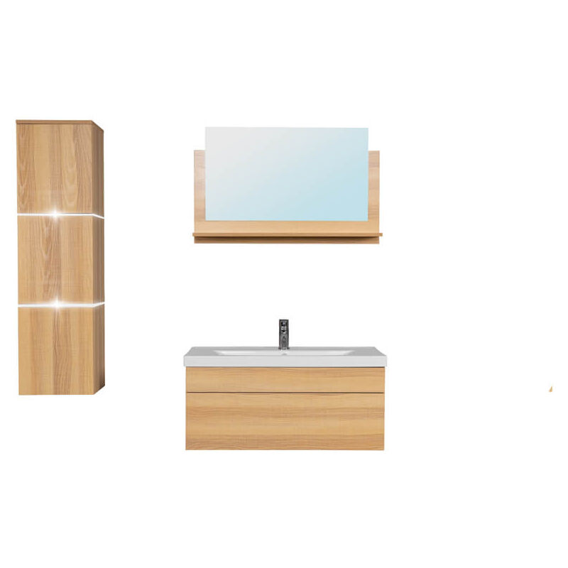 Ensemble complet de meubles de salle de bains wangerooge big Couleur : bois, Taille : l - Home Deluxe