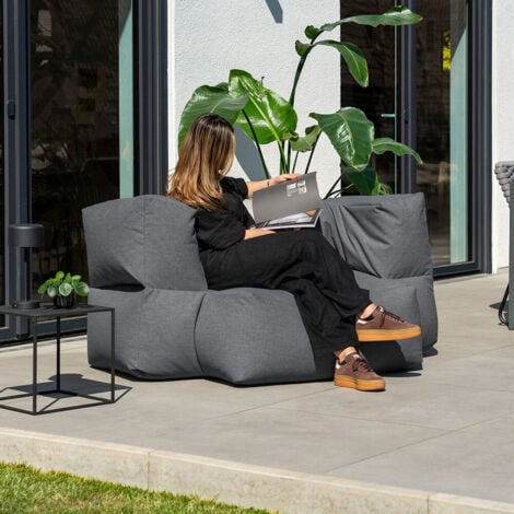 HOME DELUXE - Outdoor Sitzsack HEAVEN - Anthrazit 76 x 152 x 100 cm  Gartensofa, Outdoor Lounge, Sitz-Garnitur, Couch