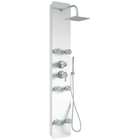 Home Deluxe - Panel de ducha con rociador DIVE - Blanco