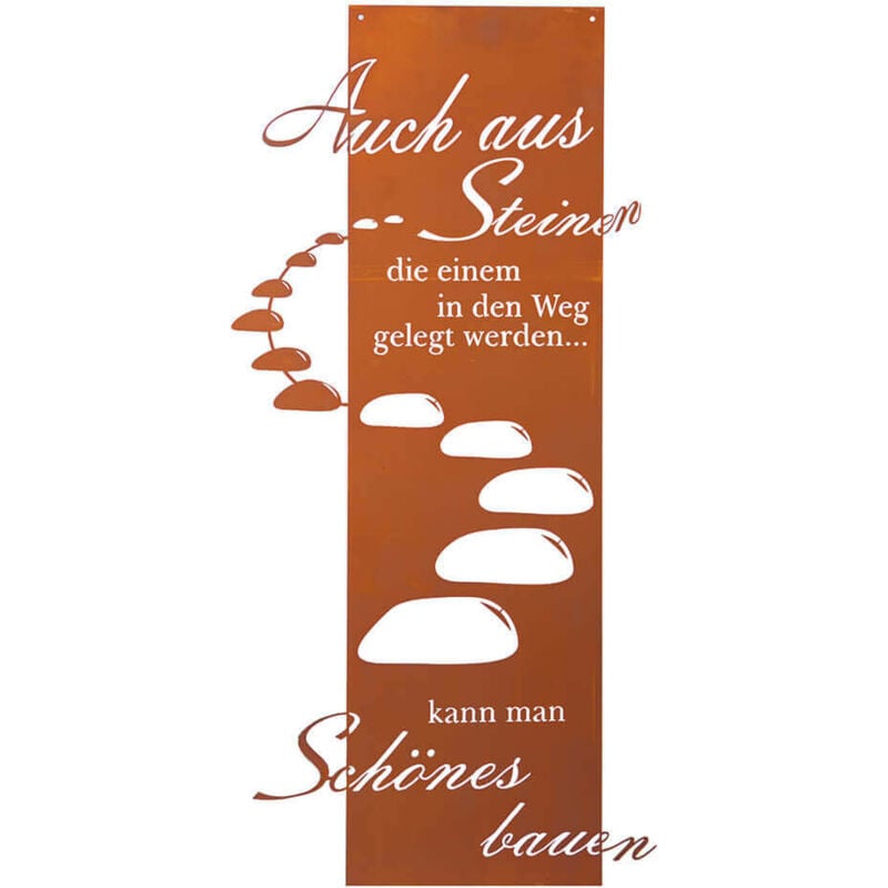 Home Deluxe - Panneau de jardin rouille parcours pierre - Made in Germany