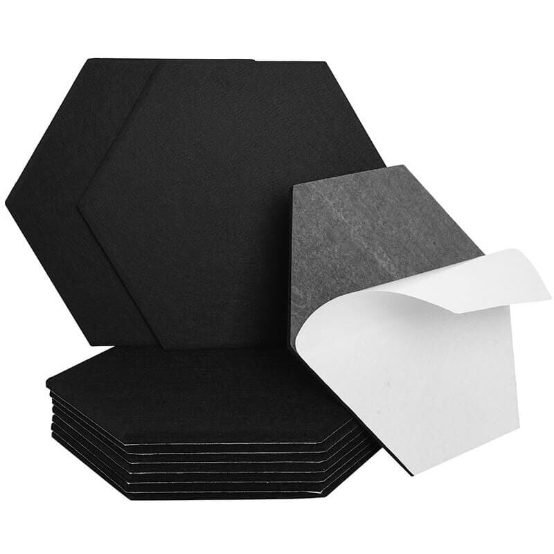 Panneaux acoustiques Hexagon autocollants silent Couleur : Noir, Quantité : 5 - Home Deluxe