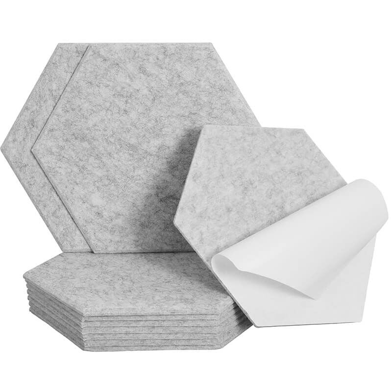 Home Deluxe - Panneaux acoustiques Hexagon autocollants silent Couleur : Gris clair, Quantité : 15