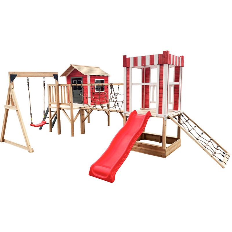 Home Deluxe - Parc de jeux avec balançoire et toboggan wunderland - 555 x 340 cm Equipement incl. balançoire