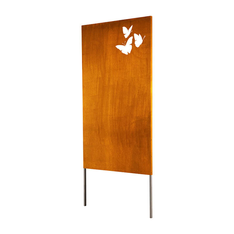 Home Deluxe - Brise-vue en acier de qualité butterfly - aspect rouille - Made in Germany
