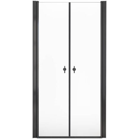 HOME DELUXE - Pendeltür Klarglas LAVEA Schwarz Größe: 100 x 195 cm Pendeltür Schwingtür Durchgangstür Schwenktür