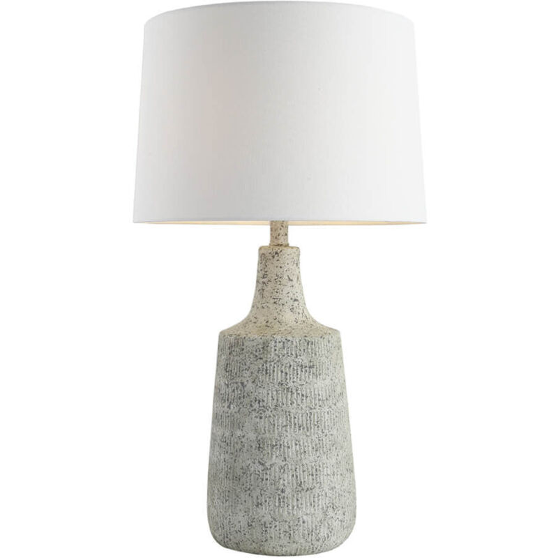 Home Deluxe - Grande lampe de table aspect pierre caro - Blanc