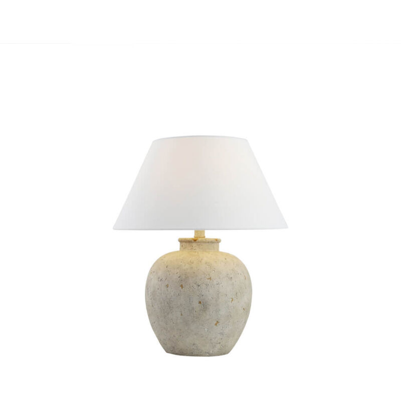 Petite lampe de table en imitation pierre lene - Blanc - Home Deluxe