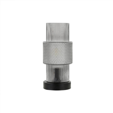 HOME DELUXE Petite lampe de table en verre YUKI - Fumé