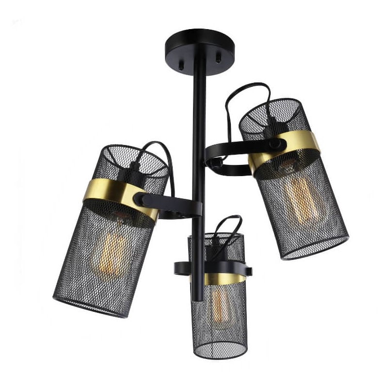 Home Deluxe - Plafonnier lamba - noir/or