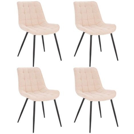 HOME DELUXE - Polsterstuhl IKALO 4er Set - Farbe: Creme - weiche Polsterung, bis 120 kg belastbar I Küchenstuhl Speisestühle Esszimmerstühle  Stuhl Polsterstuhl Esszimmerstuhl Esszimmerstühle